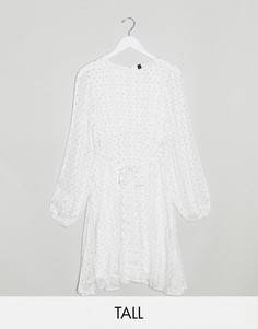 Платье миди с длинными рукавами и завязками Y.A.S Tall-Белый