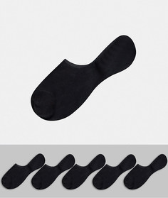 Набор из 5 черных невидимых носков Brave Soul-Черный