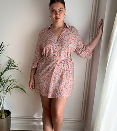 Платье-рубашка с цветочным принтом AX Paris Plus-Многоцветный