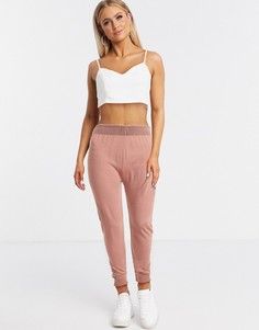 Розовые трикотажные джоггеры в рубчик Fashionkilla-Розовый
