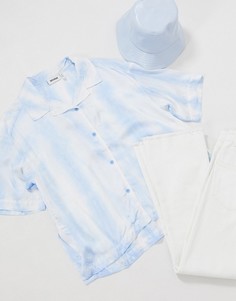 Голубая короткая рубашка с принтом тай-дай Weekday-Голубой