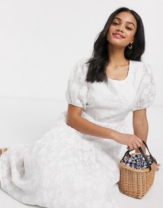 Фактурное платье миди Moon River-Белый