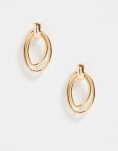Позолоченные двойные серьги-кольца Saint Lola-Золотой