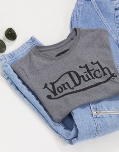 Серая футболка Von Dutch-Серый