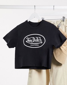 Кроп-топ с логотипом Von Dutch-Черный