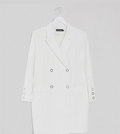 Белое платье-пиджак с пуговицами Lavish Alice Plus-Белый