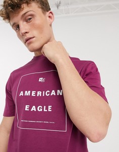 Розовая футболка с большим логотипом American Eagle-Розовый цвет