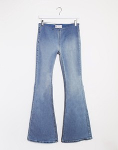Расклешенные джинсы без застежки Free People-Синий