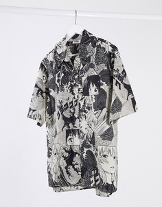 Рубашка с принтом на тематику манги Weekday-Мульти