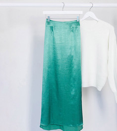 Атласная юбка мидакси Glamorous Tall-Зеленый