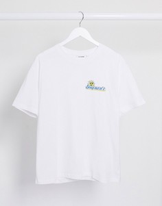 Белая футболка из органического хлопка с надписью "Snap Out of It" Weekday-Белый