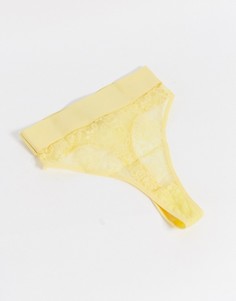 Желтые кружевные стринги с завышенной талией Tutti Rouge-Желтый