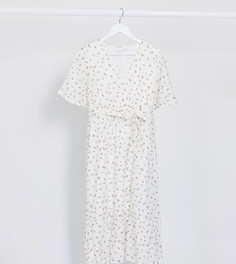 Белое платье миди с V-образным вырезом и цветочным принтом Mamalicious Maternity-Многоцветный Mama.Licious