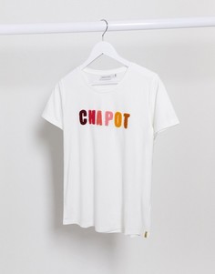 Белая футболка с махровым логотипом Fabienne Chapot-Белый