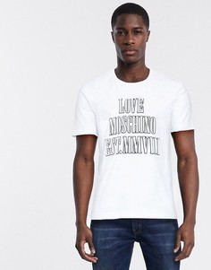 Футболка с надписью Love Moschino-Белый