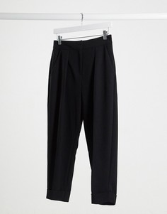 Черные строгие брюки с отворотами Closet-Черный