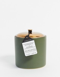 Свеча с ароматом кипариса и замши в зеленом керамическом контейнере HYGGE-Бесцветный Paddywax