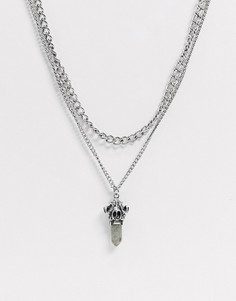 Серебристое ожерелье в несколько рядов Reclaimed Vintage inspired-Серебряный