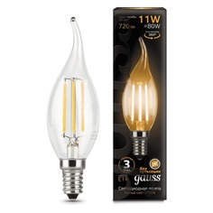 Лампа GAUSS Filament 11Вт, 720lm, 35000ч, 2700К, E14, 1 шт. [104801111]
