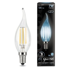 Лампа GAUSS Filament 7Вт, 580lm, 35000ч, 4100К, E14, 1 шт. [104801207]