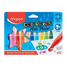 Упаковка фломастеров Maped ColorPeps Jumbo Mini Power, смываемые, 12 [846612] 12 шт./кор.