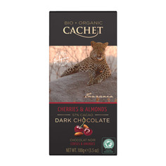 Шоколад Cachet Organic органический горький 57% с миндалем и вишней 100 г