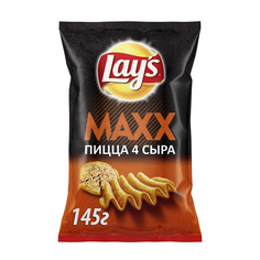 Чипсы картофельные Lays Maxx Пицца 4 Сыра 145 г