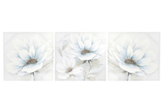 Модульная картина из 3 частей Серебряный цветок Hoff