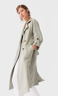 Длинный тренч из струящейся ткани Stradivarius