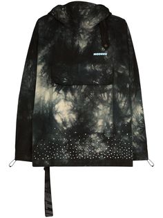 Off-White куртка с капюшоном и принтом тай-дай