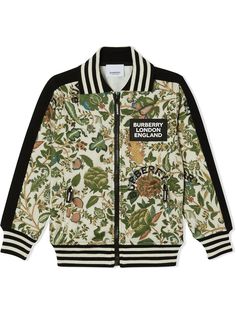 Burberry Kids бомбер с принтом Botanical