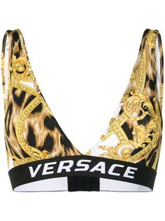 Versace бюстгальтер-бралет с принтом Barocco Animalier