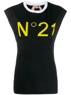 Nº21 футболка с рукавами кап и логотипом