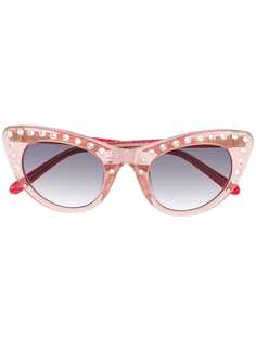 Nº21 солнцезащитные очки в оправе кошачий глаз с кристаллами