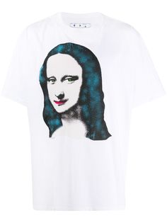 Off-White футболка оверсайз с принтом Mona Lisa