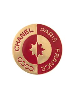 Chanel Pre-Owned круглая брошь с логотипом