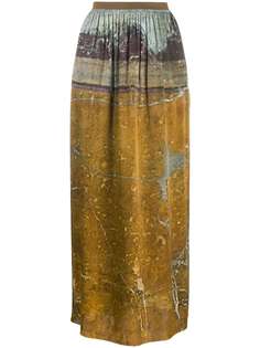 Uma Wang юбка миди с абстрактным принтом