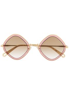 Chloé Eyewear солнцезащитные очки в двухцветной квадратной оправе