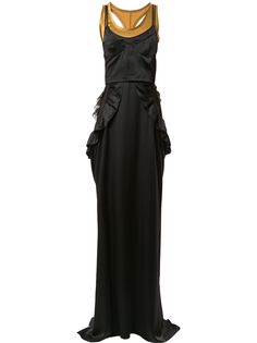 Vera Wang длинное платье с оборками