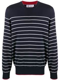 Brunello Cucinelli полосатый джемпер с длинными рукавами