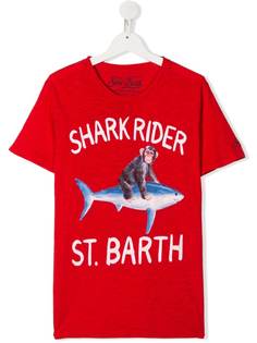 Mc2 Saint Barth Kids футболка с принтом Shark Rider St Barth