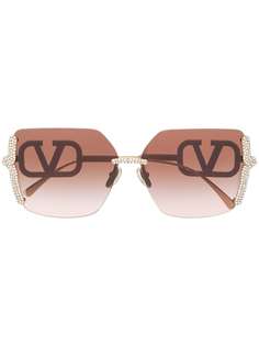 Valentino Eyewear солнцезащитные очки Valentino Garavani в массивной оправе