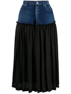 Ys джинсовая юбка с плиссировкой Y's