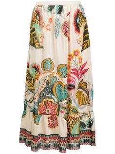 RedValentino юбка миди с цветочным принтом