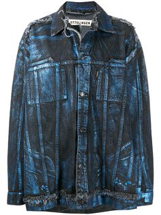 Ottolinger джинсовая куртка оверсайз с эффектом металлик