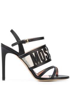Moschino босоножки с тисненым логотипом