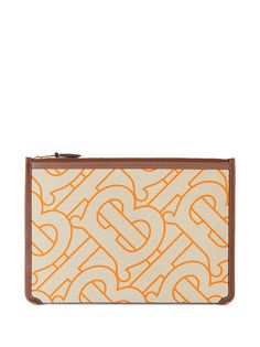 Burberry клатч на молнии с монограммой