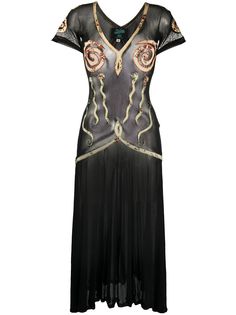 Jean Paul Gaultier Pre-Owned платье 1989-го года с цветочной аппликацией