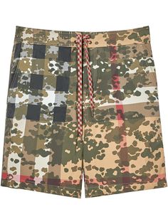 Burberry плавки-шорты с принтом Camouflage Check