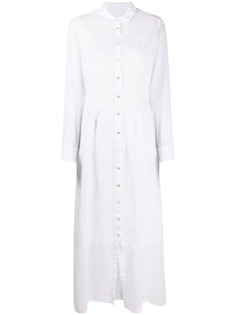 120% Lino платье-рубашка с вышивкой